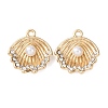 Alloy with Rhinestone and ABS Plastic Imitation Pearl Pendants FIND-Z111-04G-1