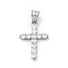 304 Stainless Steel Cubic Zirconia Pendants STAS-C102-01C-P-1