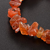 Chips Natural Carnelian Beaded Stretch Bracelets X-BJEW-JB01826-04-2
