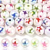 100Pcs 5 Styles UV Plating Opaque Acrylic Beads PACR-CJ0001-24-8