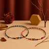 8Pcs 2 Colors Cotton Thread Braided Bracelets BJEW-GO0002-03-3