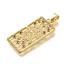 Rack Plating Brass Micro Pave Cubic Zirconia Pendants KK-L226-030G-05-2