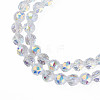 Electroplate Transparent Glass Beads Strands EGLA-N002-34A-C03-3