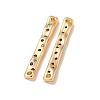 Brass Pave Colorful Cubic Zirconia Connector Charms KK-K378-13G-2