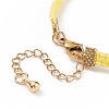 Glass Braided Flower Link Bracelet for Women BJEW-TA00130-04-5