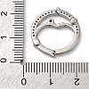 Flat Round Brass Micro Pave Cubic Zirconia Twister Clasps KK-P308-51P-3