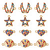  20Pcs 4 Styles Alloy Colorful Rhinestone Connector Charms FIND-TA0003-33-8