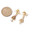 Alloy Rhinestone Christmas Tree Studs Earring EJEW-TA00444-3