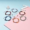 7Pcs 7 Style Natural Mixed Stone Chips & Resin Evil Eye Braided Bead Bracelets Set BJEW-JB08495-2