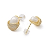 Natural Pearl Ear Studs EJEW-P286-44G-2