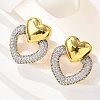 Brass Micro Pave Clear Cubic Zirconia Stud Earrings EJEW-F359-03G-02-4