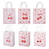 9Pcs 3 Styles Paper Cherry Printed Carry Storage Tote Bags ABAG-TA0001-99-9