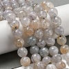 Faceted Natural Dragon Veins Agate Beads Strands G-F447-12mm-I02-2