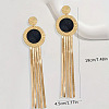 Iron Flat Round Tassel Stud Earrings FS-WG4A301-01-2