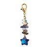 Electroplate Glass Star Pendant Decoration HJEW-JM01589-3