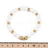 Ion Plating(IP) 304 Stainless Steel & Round Glass Beaded Stretch Bracelets for Women Men BJEW-M046-03G-5