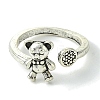 Bear Alloy Open Cuff Rings RJEW-K275-39AS-2