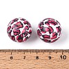 ABS Plastic Leopard Print Round Beads SACR-T017-75B-02-3