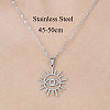 Non-Tarnish 201 Stainless Steel Hollow Sun with Eye Pendant Necklace NJEW-OY002-05-3