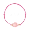 4Pcs 4 Colors Ocean Dyed Synthetic Turquoise Sea Turtle Beaded Adjustable Waxed Polyester Cord Bracelets for Women BJEW-JB14243-04-4