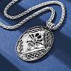 Tibetan Style Zinc Alloy Viking Pendant Necklaces NJEW-Z062-01AS-02-2