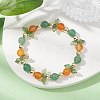 Natural Carnelian & Green Aventurine Beaded Stretch Bracelet BJEW-JB09759-01-2