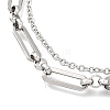 304 Stainless Steel Cable & Paperclip Chain Bracelets Multi-layered Bracelets for Women BJEW-JB12331-02-3