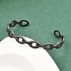 316 Surgical Stainless Steel Oval Link Chain Cuff Bangles BJEW-C125-03AS-4