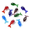 10Pcs 5 Colors Handmade Silver Foil Lampwork Pendants LAMP-CJ0002-53-8