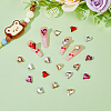 SUPERFINDINGS 36Pcs 6 Colors Back Plated Glass Rhinestone Cabochons MRMJ-FH0001-32-4