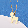 Cute Cartoon Animal 304 Stainless Steel Pendant Necklaces QV5065-19-1