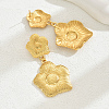 Elegant Stainless Steel Sunflower Dangle Stud Earrings QQ3962-4