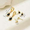3Pairs 201 Stainless Steel Teardrop & Round Earring Sets NV3821-2
