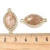 Natural Sunstone Faceted Horse Eye Connector Charms G-G181-07G-01-3