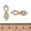304 Stainless Steel Micro Pave Clear Cubic Zirconia Connector Charms CU-CBAF0F8-04G-3