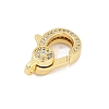 Brass Micro Pave Cubic Zirconia Lobster Claw Clasps KK-M311-28G-01-2