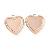 Rack Plating Heart Brass Locket Pendants KK-T071-11RG-1