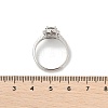 Rhodium Plated 925 Sterling Silver Moissanite Adjustable Rings for Women RJEW-U038-13P-02-5