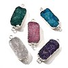 Natural Dyed Quartz Crystal Links Connector Charms G-K189-02S-1