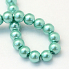 Baking Painted Pearlized Glass Pearl Round Bead Strands X-HY-Q330-8mm-32-4
