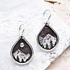 Teardrop with Mountain Pattern Alloy Dangle Earrings FS-WG9A937-01-4