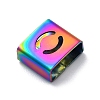 Ion Plating(IP) 304 Stainless Steel Square Slide Charms STAS-L132-26O-M-2