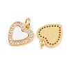 Valentine's Day Brass Micro Pave Clear Cubic Zirconia Pendants ZIRC-F148-12C-G-2