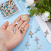 50Pcs 5 Colors Alloy Mosaic Style Pendants ENAM-FH0001-99-3