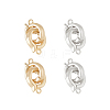 4Pcs 2 Colors Brass Double Fold Over Clasps FIND-FH0010-40-1