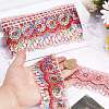 Gorgecraft 4~4.5M Ethnic Style Polyester Lace Trim with Colorful Paillette OCOR-GF0002-39B-3