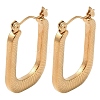 Texture Rectangle 201 Stainless Steel Half Hoop Earrings for Women EJEW-G385-40G-1