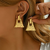Stylish Textured Trapezoid 201 Stainless Steel Stud Earrings KV0782-1