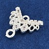 Brass Clear Cubic Zirconia V Shaped Connector Charms KK-I719-04S-2