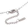 Woven Net/Web with Feather 304 Stainless Steel Pendant Necklaces for Women NJEW-G087-03P-4